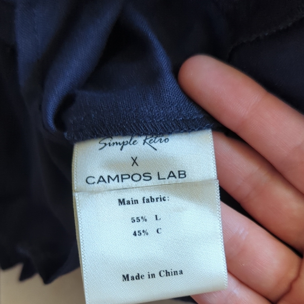 Embroidered Ruffle Long-Sleeve Top - Navy - Picture 8 of 9
